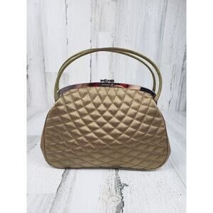 Liz Claiborne Nylon Metallic Gold Handbag Women's Purse